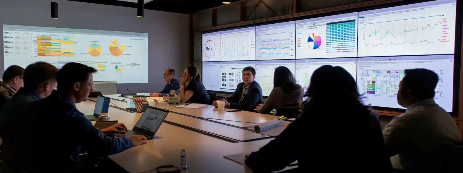 a team of consultants collaborates around a conference table, strategizing with charts and graphs, mapping out a customized compliance plan for a company.