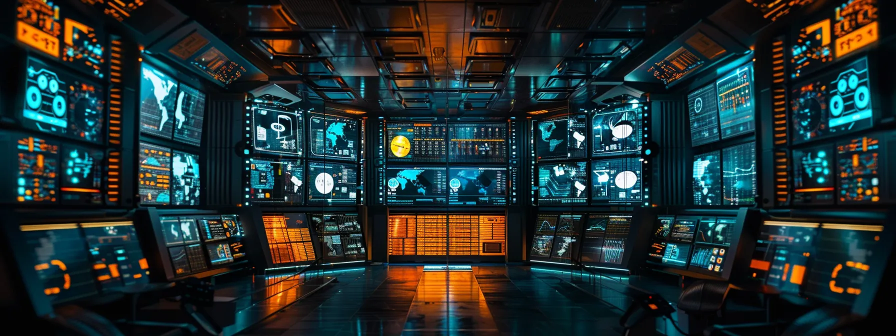 a sleek, high-tech control room brimming with multiple screens displaying real-time cybersecurity analytics and threat maps, illuminated by the glow of modern led lighting, embodies the critical role of managed security service providers in incident response.