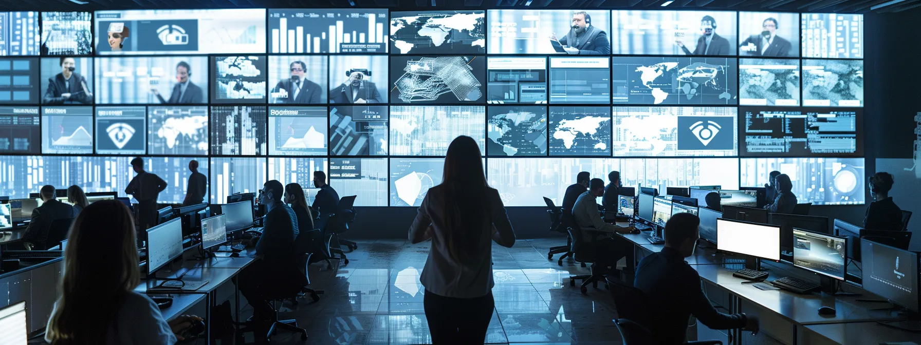 a sleek, modern office filled with diverse professionals engaged in a focused strategy meeting, surrounded by digital displays showcasing cybersecurity metrics and incident response frameworks, emphasizing the urgency of strengthening business continuity and operations.